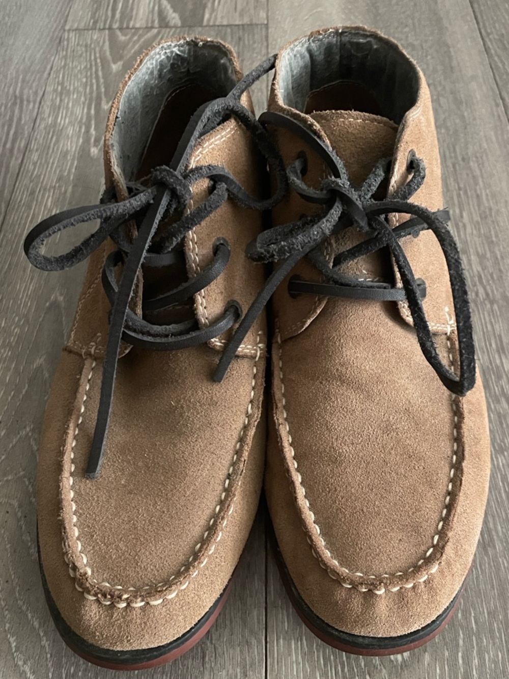 Bass Men's Suede Chukka Boots in Tan with Black Laces